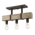 Golden Lighting 0818-SF ABI Antique Black Iron Golden Lighting Garrett 3-light Semi-flush Mount In Antique Black Iron Image 1