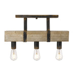 Golden Lighting Garrett Golden Lighting Garrett 3-light Semi-flush Mount In Antique Black Iron