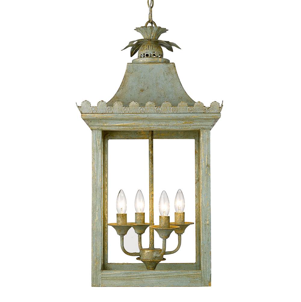 Golden Lighting 0838-4P VS Vintage Sage Golden Lighting Finley 4-light Pendant In Vintage Sage Image 1