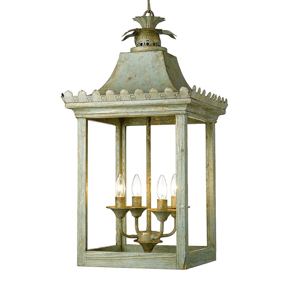 Golden Lighting Finley Golden Lighting Finley 4-light Pendant In Vintage Sage