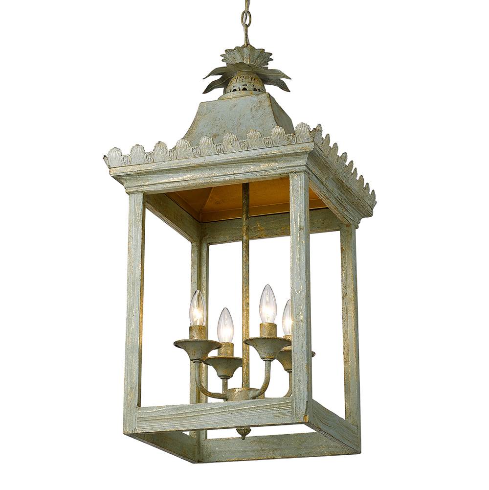 Golden Lighting 0838-4P VS Vintage Sage Golden Lighting Finley 4-light Pendant In Vintage Sage Image 3