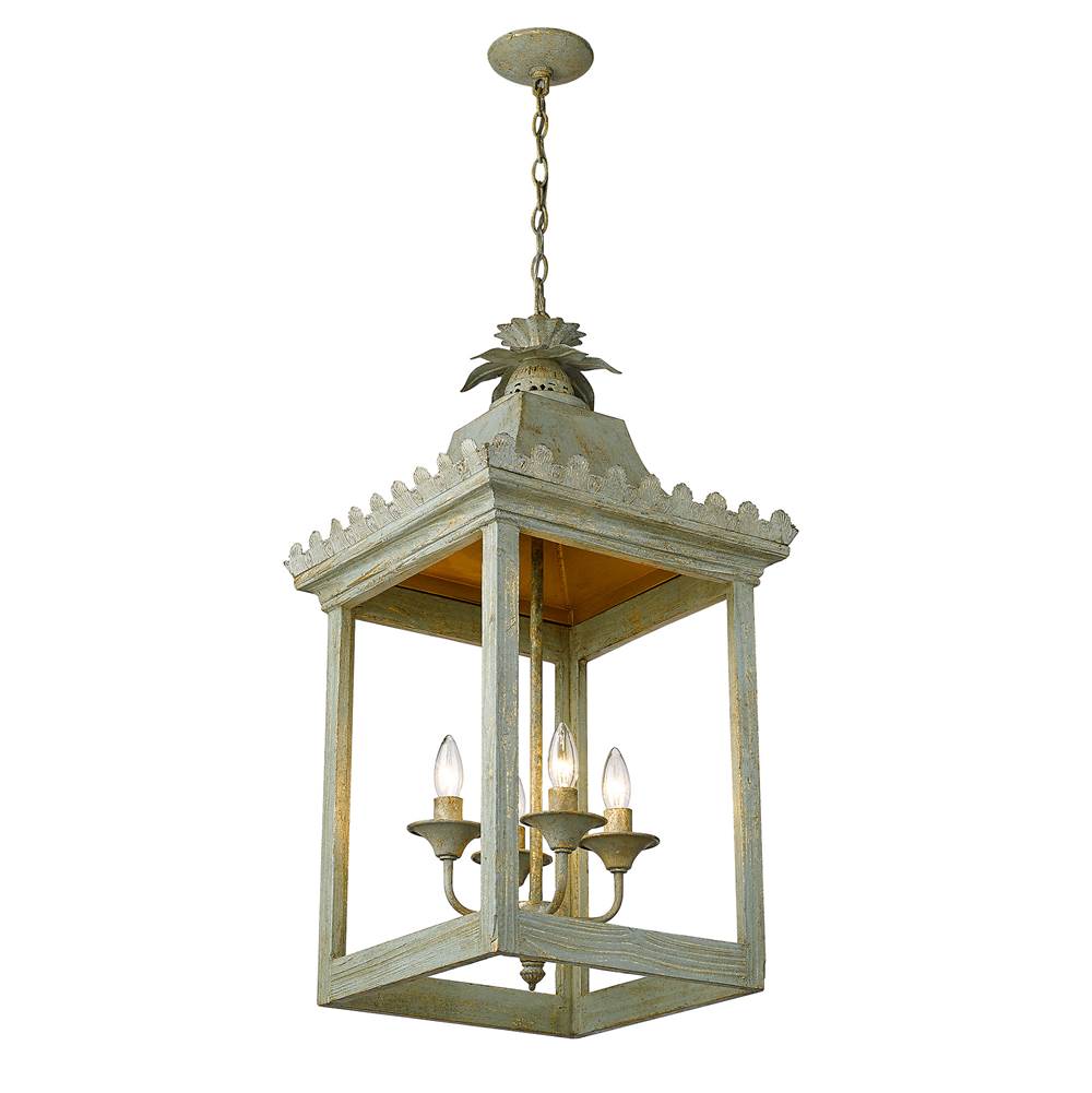 Golden Lighting 0838-4P VS Vintage Sage Golden Lighting Finley 4-light Pendant In Vintage Sage Image 2