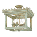 Golden Lighting 0838-SF VS Vintage Sage Golden Lighting Finley 4-light Semi-flush Mount In Vintage Sage Image 1