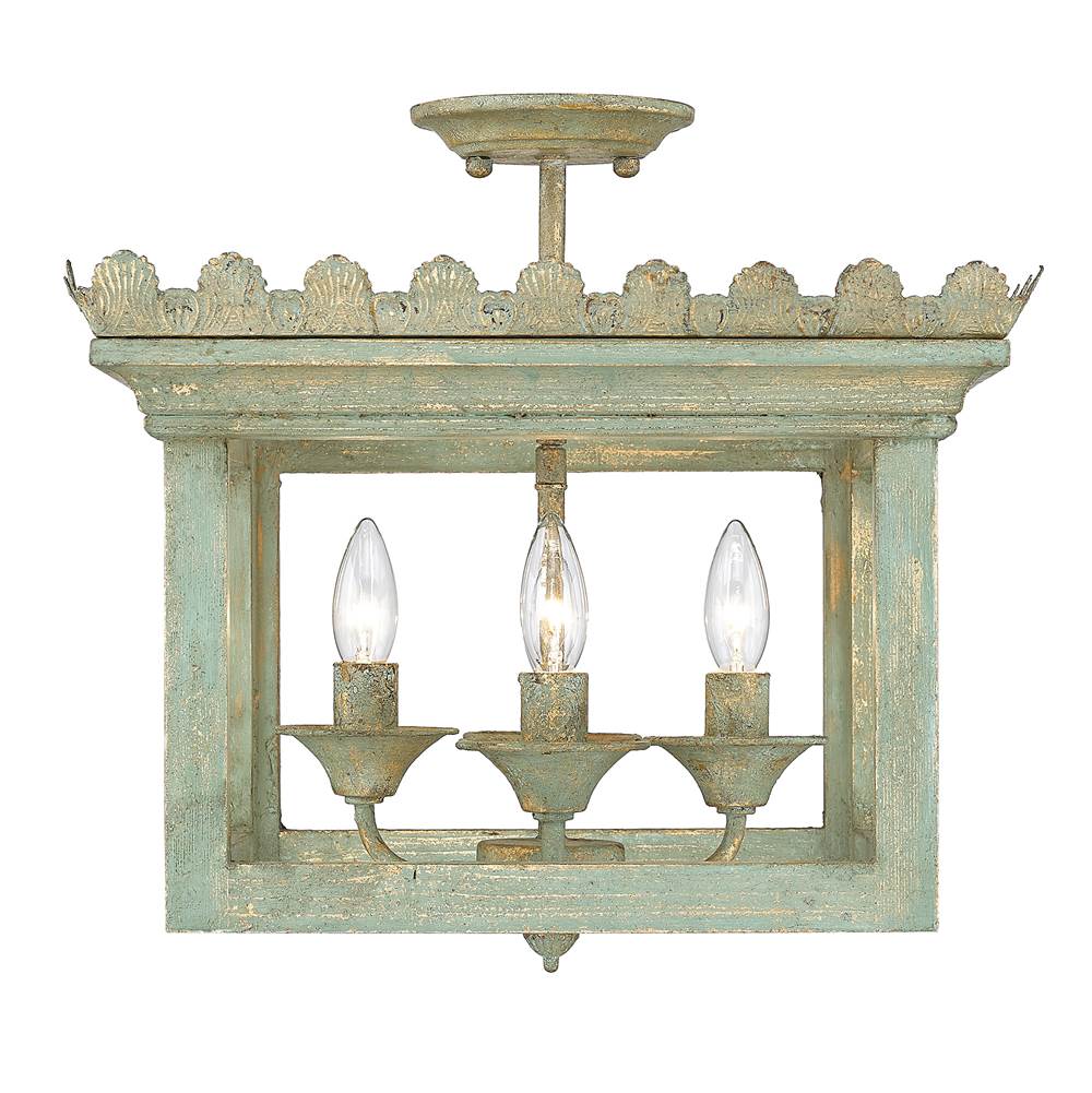 Golden Lighting Finley Golden Lighting Finley 4-light Semi-flush Mount In Vintage Sage