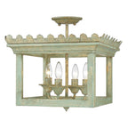 Golden Lighting 0838-SF VS Vintage Sage Golden Lighting Finley 4-light Semi-flush Mount In Vintage Sage Image 4