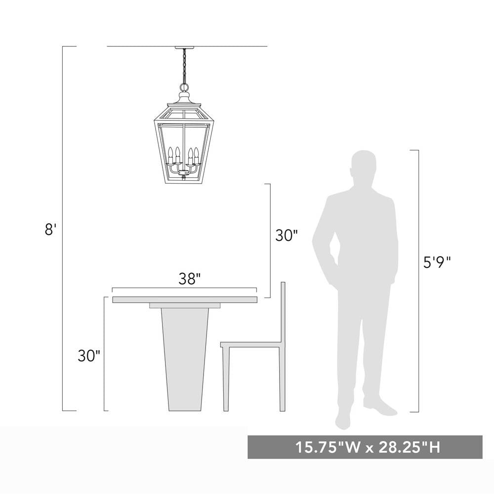 Golden Lighting 0839-4P ABI Antique Black Iron Golden Lighting Haiden 4-light Pendant In Antique Black Iron Image 2