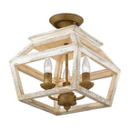Golden Lighting 0839-SF BC Burnished Chestnut Golden Lighting Haiden 3-light Semi-flush Mount In Burnished Chestnut Image 1
