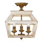 Golden Lighting Haiden Golden Lighting Haiden 3-light Semi-flush Mount In Burnished Chestnut