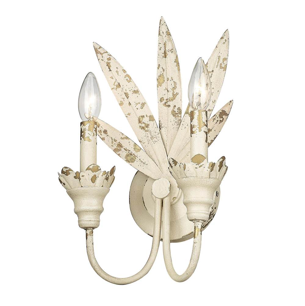 Golden Lighting 0846-2W AI Antique Ivory Golden Lighting Lillianne 2-light Wall Sconce In Antique Ivory Image 1