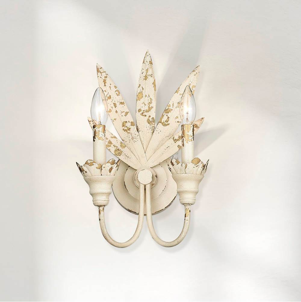 Golden Lighting 0846-2W AI Antique Ivory Golden Lighting Lillianne 2-light Wall Sconce In Antique Ivory Image 2