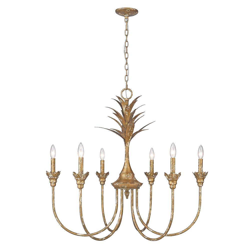 Golden Lighting Lillianne Golden Lighting Lillianne 6-light Chandelier In Antique Ivory