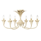 Golden Lighting 0846-6SF AI Antique Ivory Golden Lighting Lillianne 6-light Semi-flush Mount In Antique Ivory Image 1