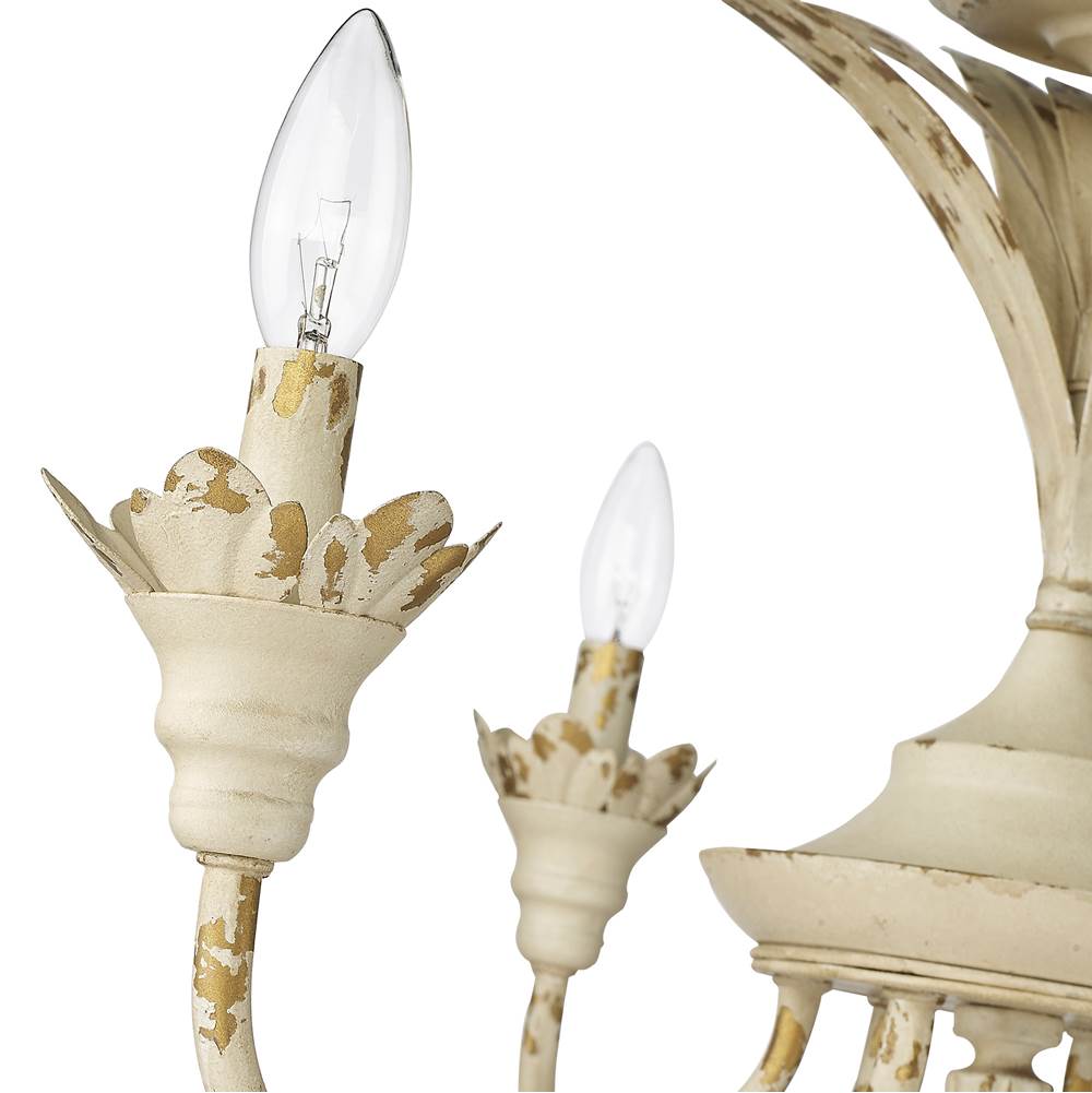 Golden Lighting 0846-6SF AI Antique Ivory Golden Lighting Lillianne 6-light Semi-flush Mount In Antique Ivory Image 4
