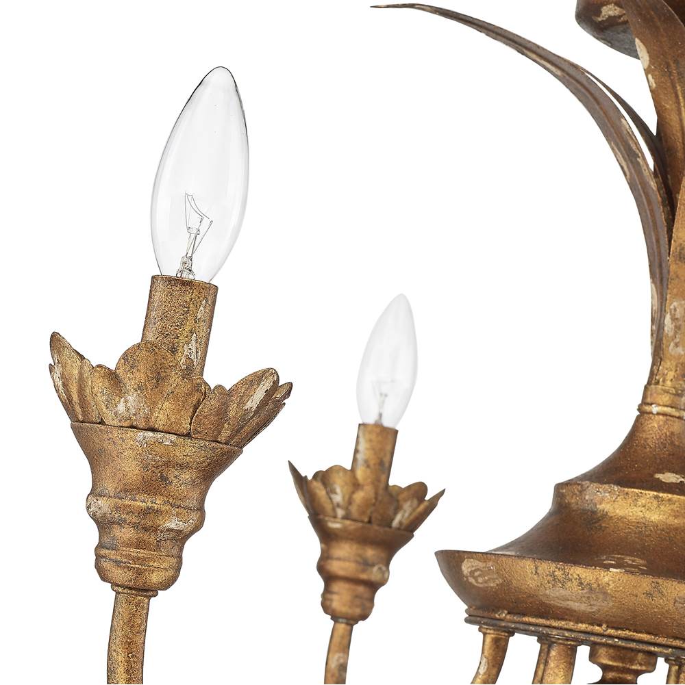 Golden Lighting 0846-6SF HG Heirloom Gold Golden Lighting Lillianne 6-light Semi-flush Mount In Heirloom Gold Image 4