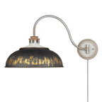 Golden Lighting 0865-A1W AGV-ABI Aged Galvanized Steel Golden Lighting Kinsley 1-light Swing Arm Wall Lamp In Antique Black Iron Shade Image 7