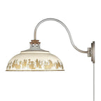 Golden Lighting Kinsley Golden Lighting Kinsley 1-light Swing Arm Wall Lamp In Antique Ivory Shade