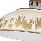 Golden Lighting 0865-A1W AGV-AI Aged Galvanized Steel Golden Lighting Kinsley 1-light Swing Arm Wall Lamp In Antique Ivory Shade Image 5