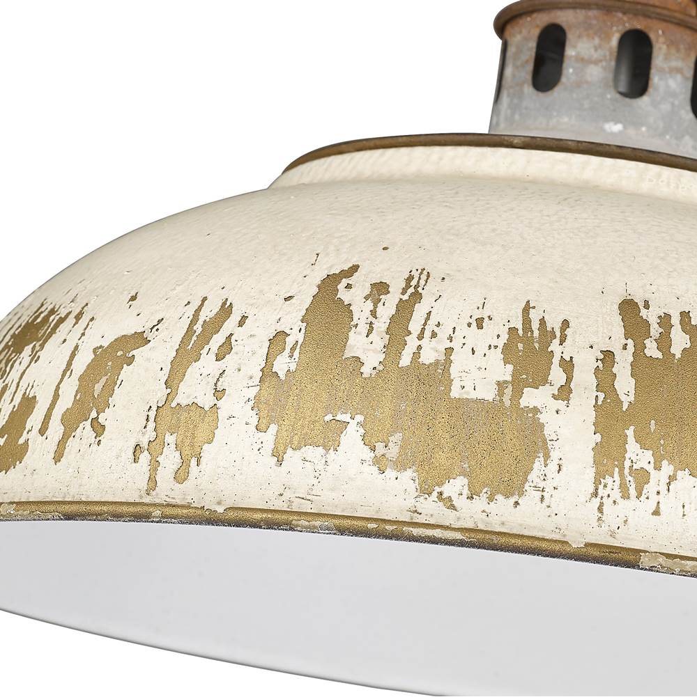 Golden Lighting 0865-A1W AGV-AI Aged Galvanized Steel Golden Lighting Kinsley 1-light Swing Arm Wall Lamp In Antique Ivory Shade Image 5