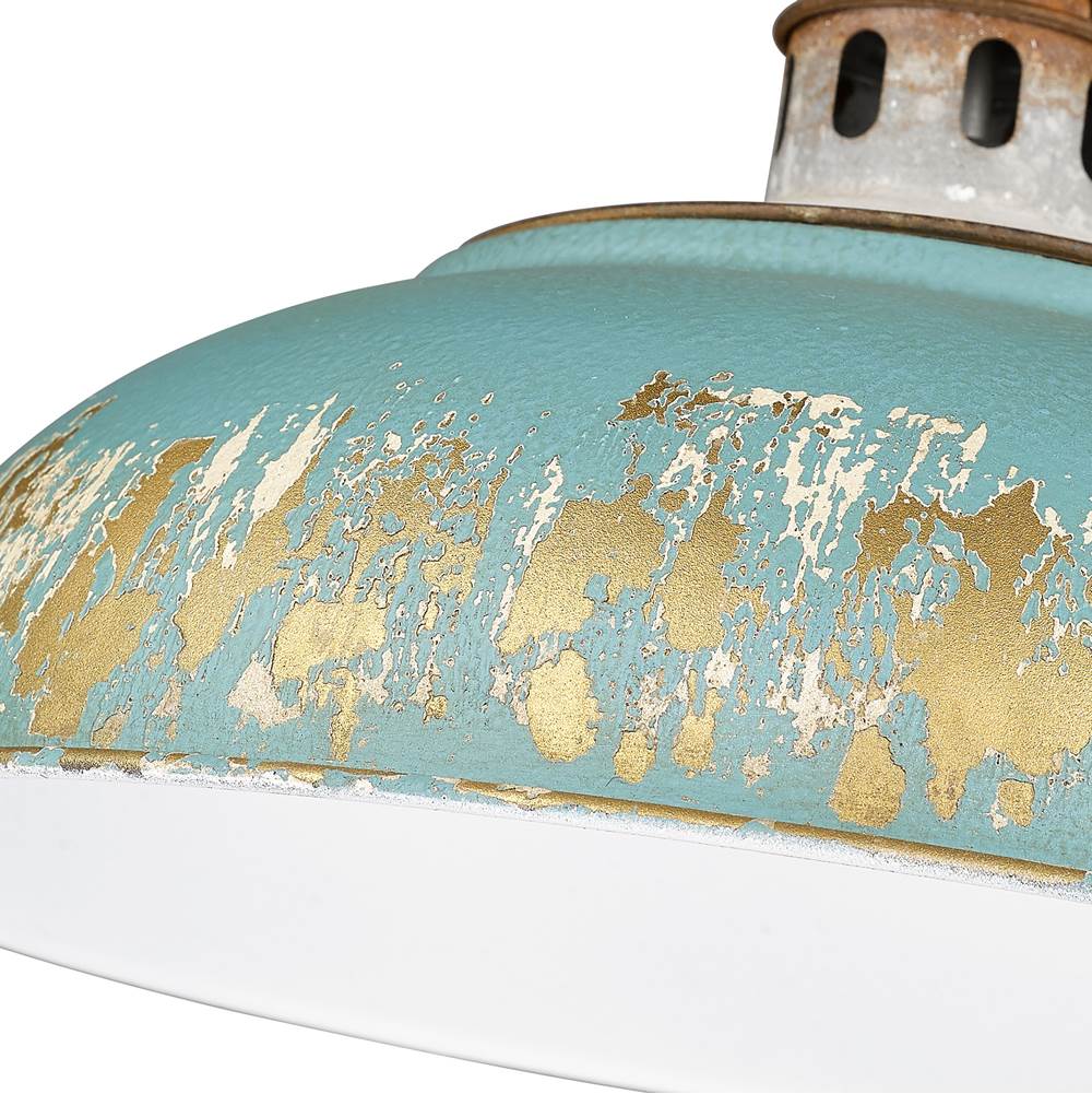 Golden Lighting 0865-A1W AGV-TEAL Aged Galvanized Steel Golden Lighting Kinsley 1-light Swing Arm Wall Lamp In Antique Teal Shade Image 5