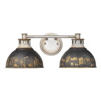 Golden Lighting Kinsley Golden Lighting Kinsley 2-light Vanity In Antique Black Iron Shade