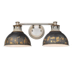 Golden Lighting 0865-BA2 AGV-ABI Aged Galvanized Steel Golden Lighting Kinsley 2-light Vanity In Antique Black Iron Shade Image 4