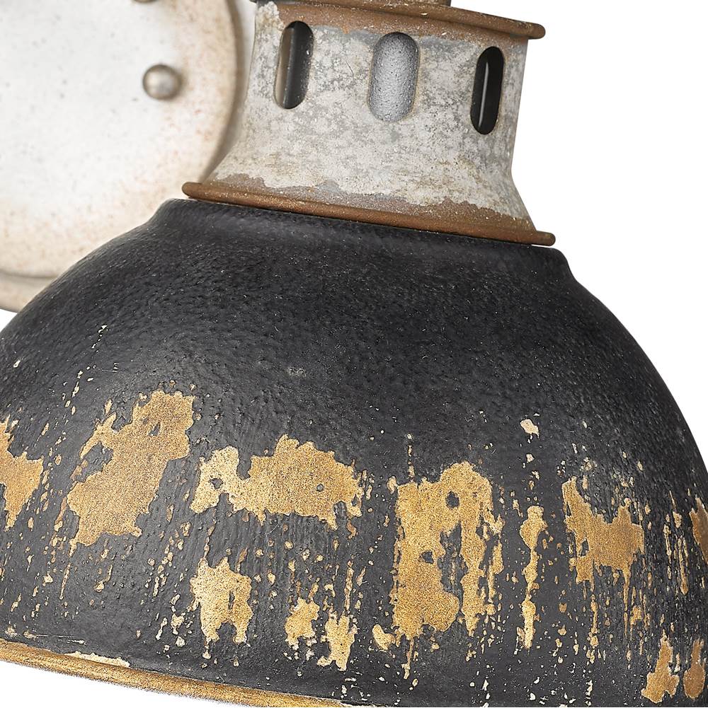 Golden Lighting 0865-BA2 AGV-ABI Aged Galvanized Steel Golden Lighting Kinsley 2-light Vanity In Antique Black Iron Shade Image 3