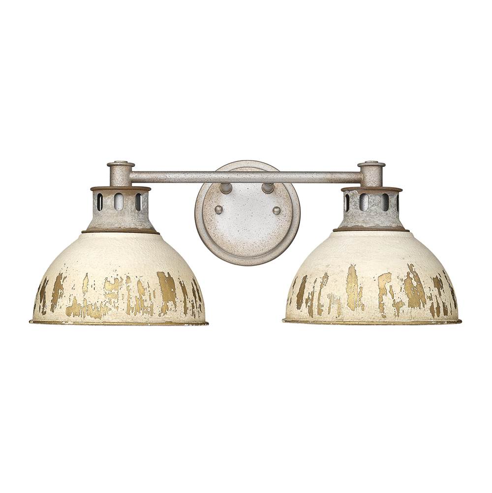 Golden Lighting Kinsley Golden Lighting Kinsley 2-light Vanity In Antique Ivory Shade