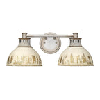 Golden Lighting Kinsley Golden Lighting Kinsley 2-light Vanity In Antique Ivory Shade