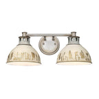 Golden Lighting 0865-BA2 AGV-AI Aged Galvanized Steel Golden Lighting Kinsley 2-light Vanity In Antique Ivory Shade Image 4