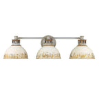 Golden Lighting Kinsley Golden Lighting Kinsley 3-light Vanity In Antique Ivory Shade