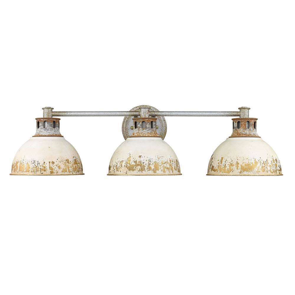 Golden Lighting Kinsley Golden Lighting Kinsley 3-light Vanity In Antique Ivory Shade