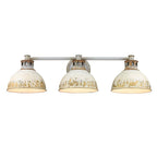 Golden Lighting 0865-BA3 AGV-AI Aged Galvanized Steel Golden Lighting Kinsley 3-light Vanity In Antique Ivory Shade Image 5