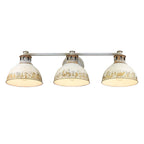 Golden Lighting 0865-BA3 AGV-AI Aged Galvanized Steel Golden Lighting Kinsley 3-light Vanity In Antique Ivory Shade Image 4