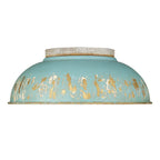 Golden Lighting Kinsley Golden Lighting Kinsley 2-light Flush Mount In Antique Teal Shade