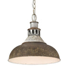 Golden Lighting 0865-L AGV-RUST Aged Galvanized Steel Golden Lighting Kinsley 1-light Pendant In Antique Rust Shade Image 2