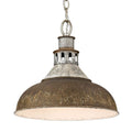 Golden Lighting 0865-L AGV-RUST Aged Galvanized Steel Golden Lighting Kinsley 1-light Pendant In Antique Rust Shade Image 1