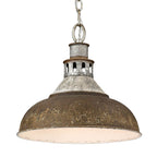 Golden Lighting 0865-L AGV-RUST Aged Galvanized Steel Golden Lighting Kinsley 1-light Pendant In Antique Rust Shade Image 1