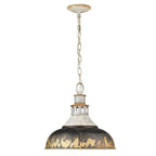 Golden Lighting Kinsley Golden Lighting Kinsley 1-light Pendant In Antique Black Iron Shade