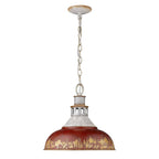 Golden Lighting Kinsley Golden Lighting Kinsley 1-light Pendant In Antique Red Shade