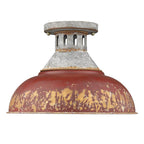 Golden Lighting Kinsley Golden Lighting Kinsley 1-light Semi-flush Mount In Antique Red Shade