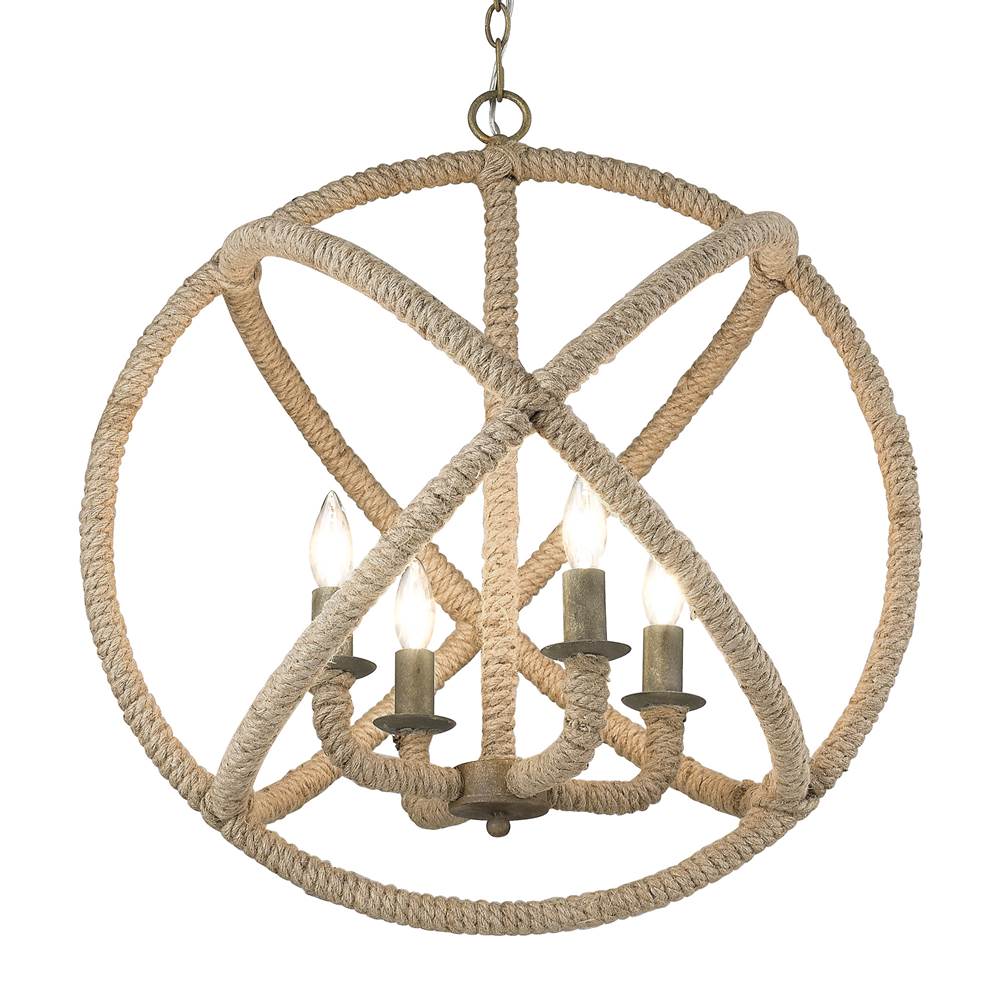 Golden Lighting 0868-4 BC Burnished Chestnut Wry Lighting Marina 4-light Chandelier In Burnished Chestnut Image 1