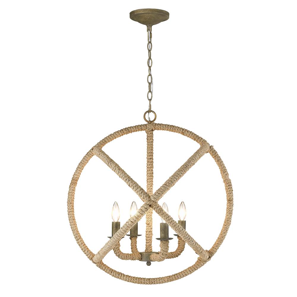 Golden Lighting Marina Wry Lighting Marina 4-light Chandelier In Burnished Chestnut