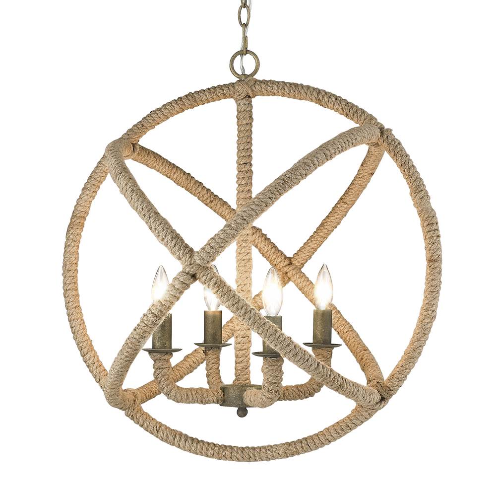 Golden Lighting 0868-4 BC Burnished Chestnut Wry Lighting Marina 4-light Chandelier In Burnished Chestnut Image 4