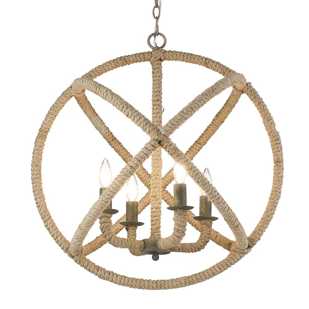 Golden Lighting 0868-4 BC Burnished Chestnut Wry Lighting Marina 4-light Chandelier In Burnished Chestnut Image 3