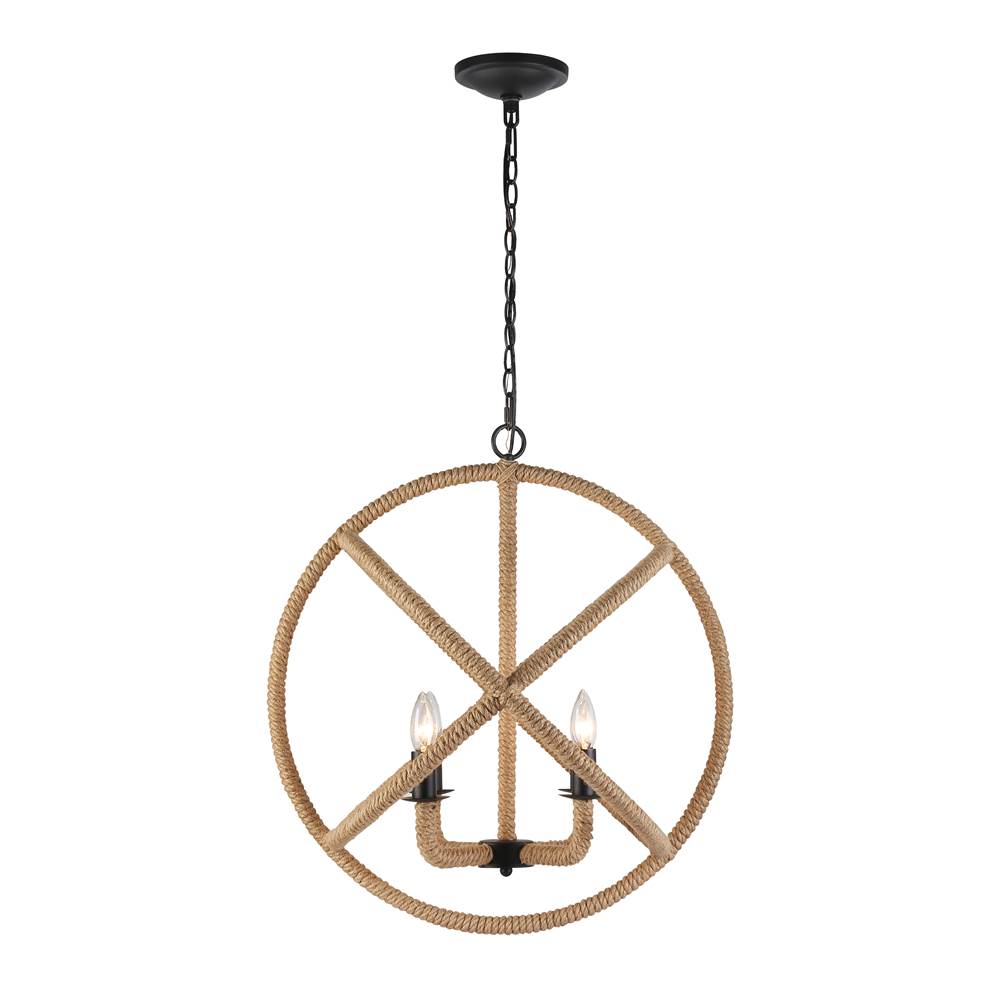 Golden Lighting Marina Wry Lighting Marina 4-light Chandelier In Burnished Chestnut