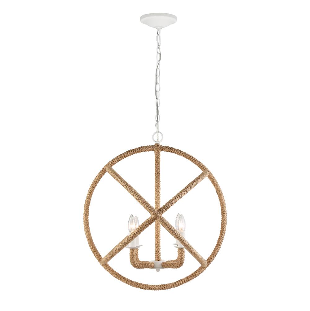 Golden Lighting 0868-4 NWT Natural White Wry Lighting Marina 4-light Chandelier In Natural White Image 3