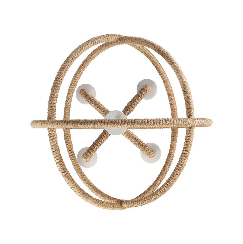 Golden Lighting 0868-4 NWT Natural White Wry Lighting Marina 4-light Chandelier In Natural White Image 4