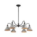 Golden Lighting 0877-6 ABI-GV Antique Black Iron Wry Lighting Jasper 6-light Chandelier In Antique Black Iron Image 1