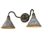 Golden Lighting 0877-BA2 ABI-GV Antique Black Iron Wry Lighting Jasper 2-light Vanity In Antique Black Iron Image 1
