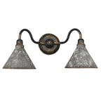 Golden Lighting Jasper Wry Lighting Jasper 2-light Vanity In Antique Black Iron